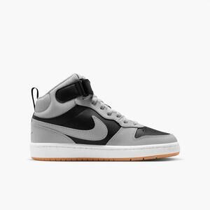 NEW NIKE big kid's court borough mid 2 shoe in black/white/gum medium brown/ligh